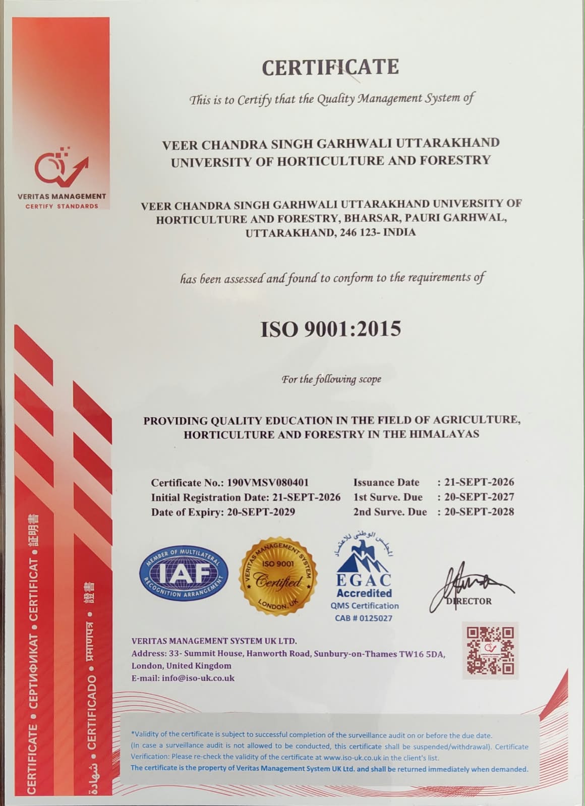 ISO 9001-2015 CERTIFICATE